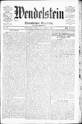 Wendelstein Dienstag 1. Oktober 1901