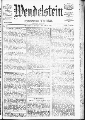 Wendelstein Freitag 28. Februar 1902