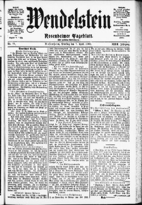 Wendelstein Dienstag 7. April 1903