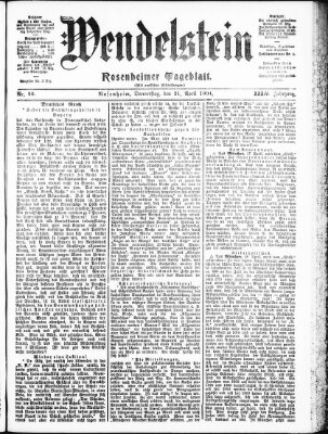 Wendelstein Donnerstag 21. April 1904