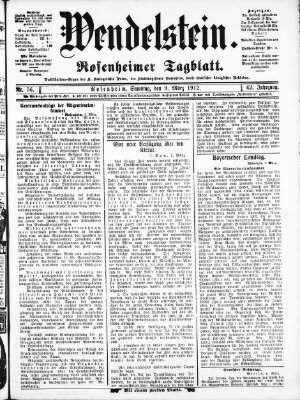 Wendelstein Samstag 9. März 1912