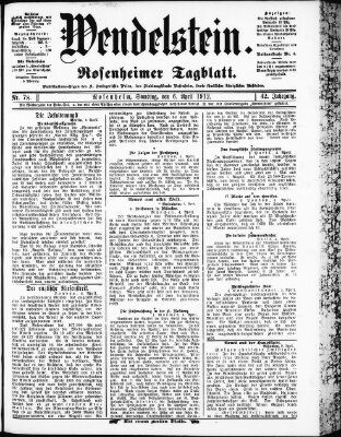 Wendelstein Samstag 6. April 1912