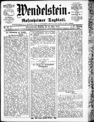 Wendelstein Samstag 20. April 1912