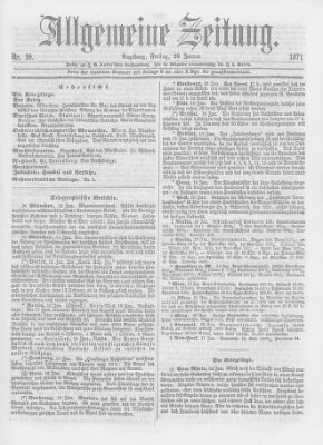 Allgemeine Zeitung Freitag 20. Januar 1871