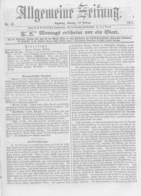 Allgemeine Zeitung Montag 27. Februar 1871
