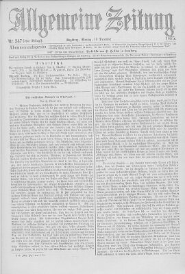 Allgemeine Zeitung Montag 13. Dezember 1875