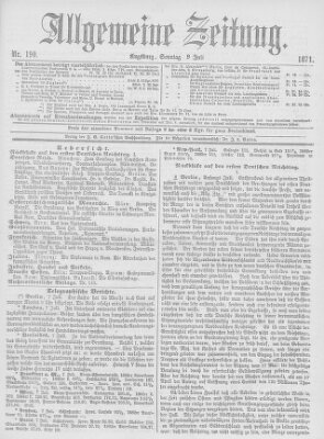 Allgemeine Zeitung Sonntag 9. Juli 1871