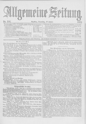 Allgemeine Zeitung Donnerstag 17. Oktober 1872