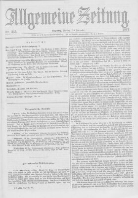Allgemeine Zeitung Freitag 20. Dezember 1872