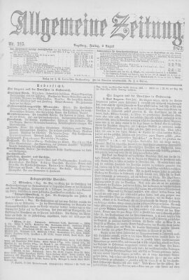 Allgemeine Zeitung Freitag 2. August 1872