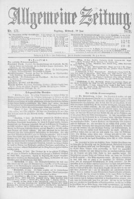 Allgemeine Zeitung Mittwoch 19. Juni 1872