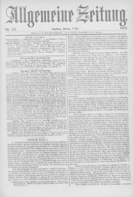 Allgemeine Zeitung Montag 6. Mai 1872
