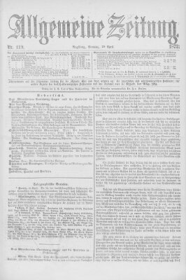 Allgemeine Zeitung Sonntag 28. April 1872