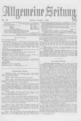Allgemeine Zeitung Samstag 2. März 1872