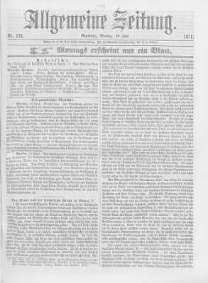 Allgemeine Zeitung Montag 12. Juni 1871