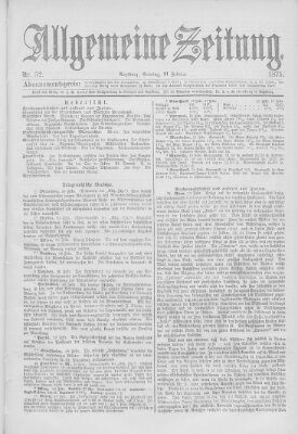 Allgemeine Zeitung Sonntag 21. Februar 1875
