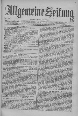 Allgemeine Zeitung Mittwoch 24. Februar 1875