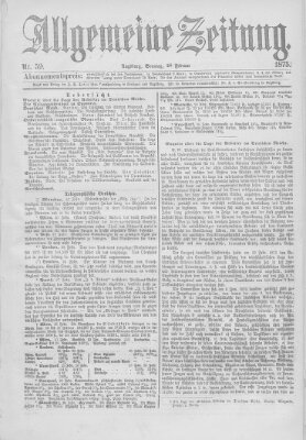 Allgemeine Zeitung Sonntag 28. Februar 1875