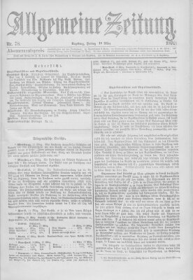 Allgemeine Zeitung Freitag 19. März 1875