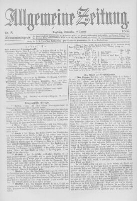 Allgemeine Zeitung Donnerstag 8. Januar 1874