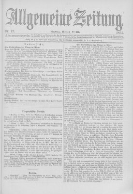 Allgemeine Zeitung Mittwoch 18. März 1874