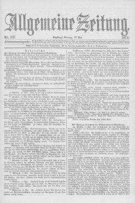 Allgemeine Zeitung Sonntag 17. Mai 1874