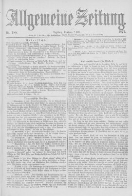 Allgemeine Zeitung Dienstag 7. Juli 1874
