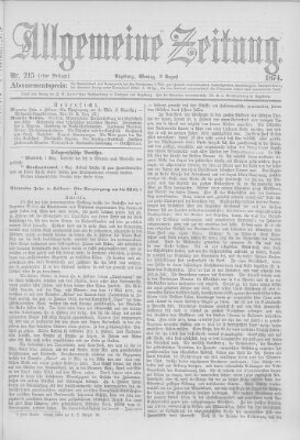 Allgemeine Zeitung Montag 3. August 1874