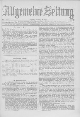 Allgemeine Zeitung Dienstag 4. August 1874