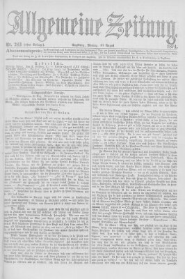 Allgemeine Zeitung Montag 31. August 1874