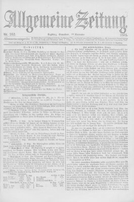Allgemeine Zeitung Samstag 19. September 1874
