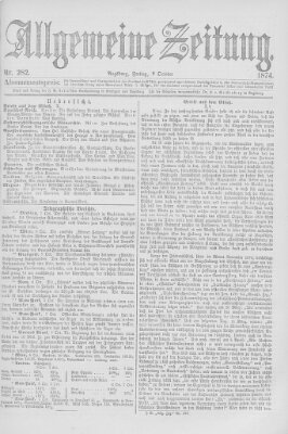 Allgemeine Zeitung Freitag 9. Oktober 1874