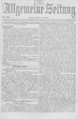 Allgemeine Zeitung Sonntag 1. November 1874