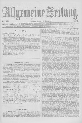 Allgemeine Zeitung Freitag 20. November 1874