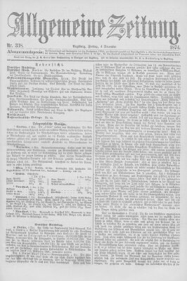 Allgemeine Zeitung Freitag 4. Dezember 1874
