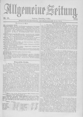 Allgemeine Zeitung Donnerstag 6. März 1873