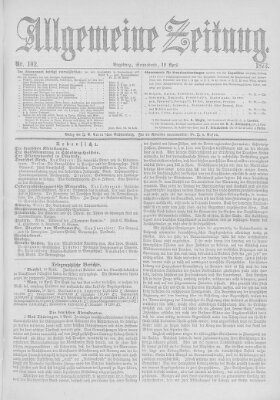 Allgemeine Zeitung Samstag 12. April 1873
