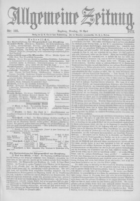 Allgemeine Zeitung Dienstag 15. April 1873