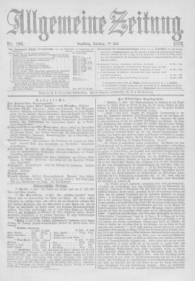 Allgemeine Zeitung Dienstag 15. Juli 1873