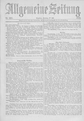 Allgemeine Zeitung Sonntag 27. Juli 1873