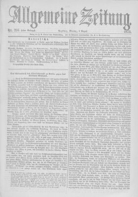 Allgemeine Zeitung Montag 4. August 1873