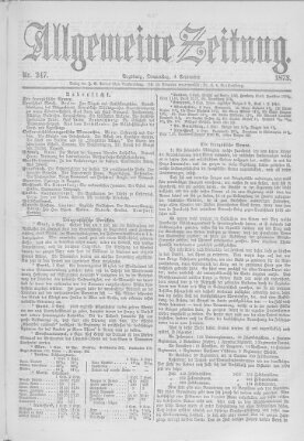 Allgemeine Zeitung Donnerstag 4. September 1873