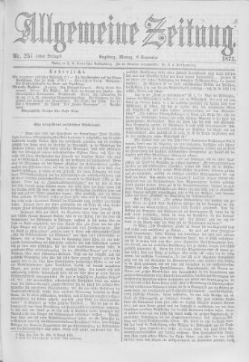 Allgemeine Zeitung Montag 8. September 1873