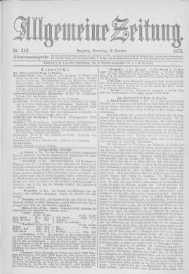 Allgemeine Zeitung Donnerstag 25. Dezember 1873
