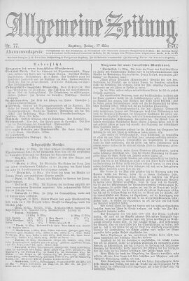 Allgemeine Zeitung Freitag 17. März 1876
