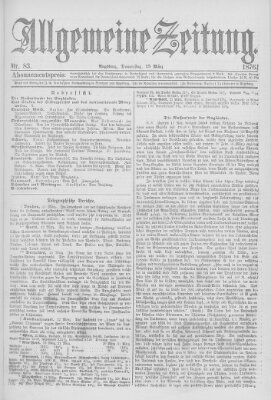 Allgemeine Zeitung Donnerstag 23. März 1876