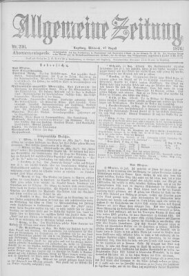 Allgemeine Zeitung Mittwoch 23. August 1876
