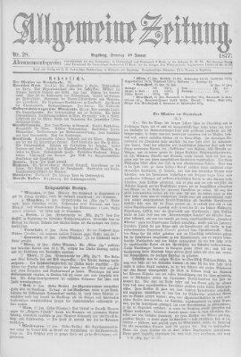 Allgemeine Zeitung Sonntag 28. Januar 1877
