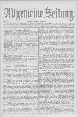 Allgemeine Zeitung Dienstag 6. Februar 1877