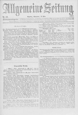 Allgemeine Zeitung Samstag 10. März 1877
